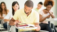 man studying in class man studying in class