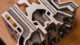 Pictured: Cross-section of machined metal casting component