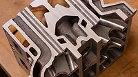 Pictured: Cross-section of machined metal casting component