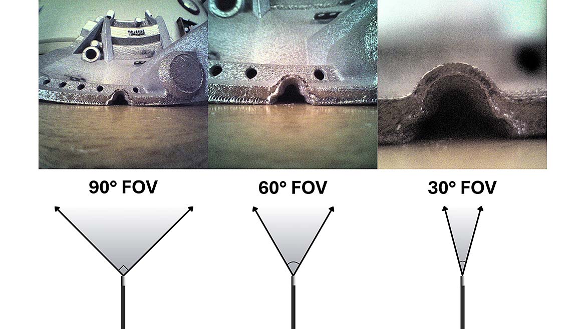 1500 x 1500-pixel CMOS video borescope image comparison