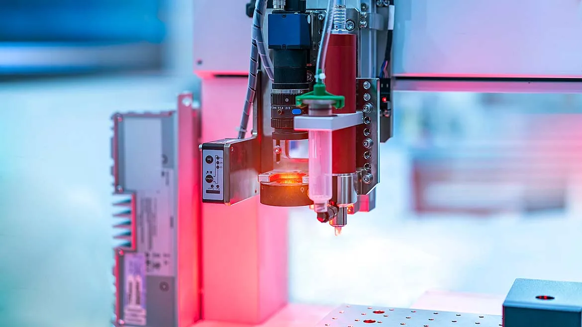 Automated Precision Dispensing System Automated precision dispensing system applying material to manufactured components.