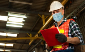 QTY 0122 InfinityQS Infocenter Topic 2. Factory Worker With Face Mask (bigstock photo)
