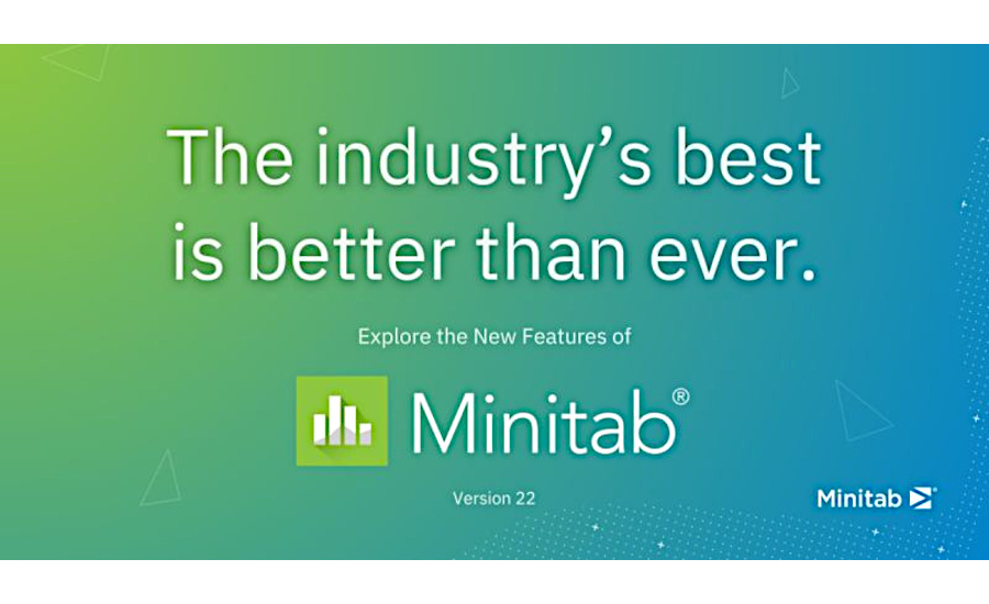 0524 Minitab InfoCenter Industry Promo that reads 'The industry's best is better than ever.' In smaller captions, 'Explore the New Features of' above a logo of Minitab.