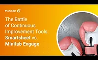The Battle of Continuous Improvement Tools: Smartsheet vs. Minitab Engage (image of a pair of boxing gloves on the lower righthand corner)