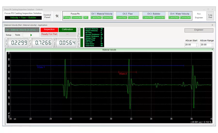 Figure 11: After a successful adjustment, the measured value is displayed and the system indicates “Calibration OK.”