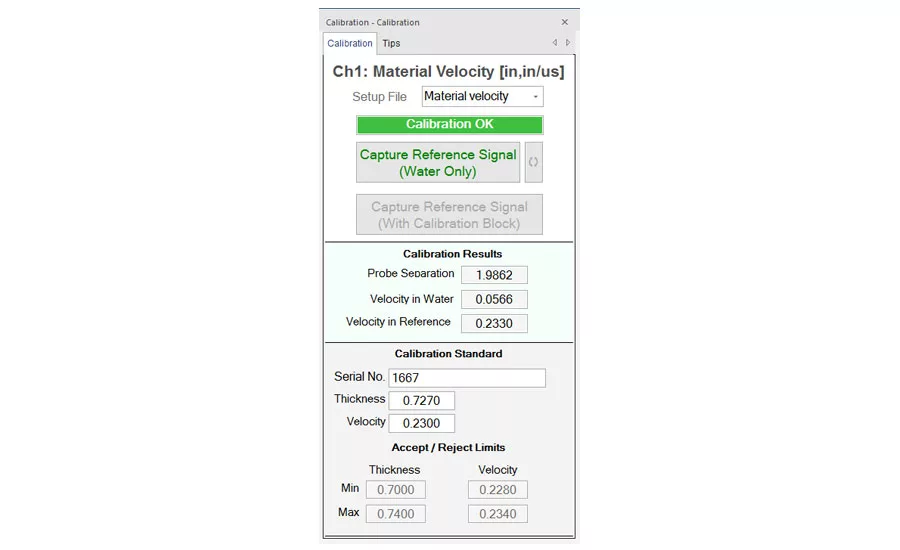 Figure 11: After a successful adjustment, the measured value is displayed and the system indicates “Calibration OK.”