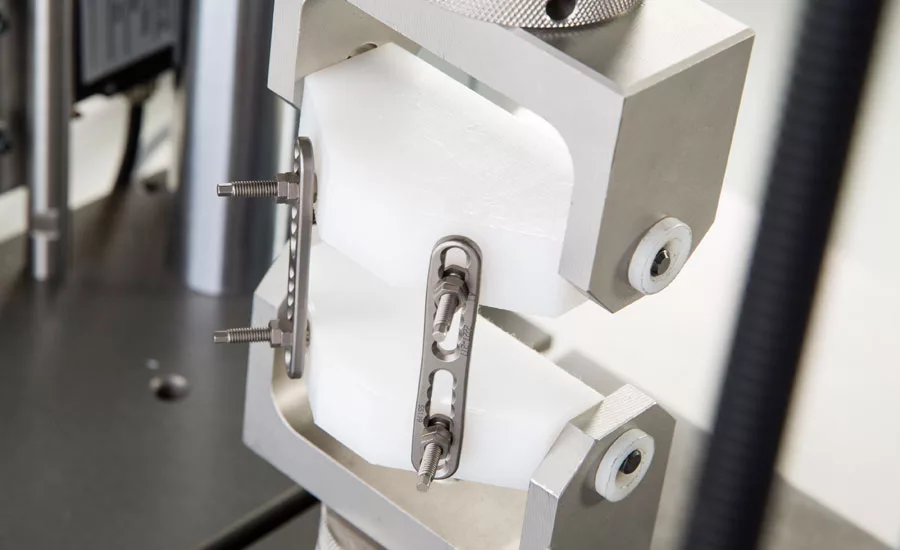 Figure 6: This is an example of a spinal fixture on an ElectroPuls E3000.