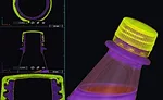 The software uses color to show different parts (densities) of the assembly.