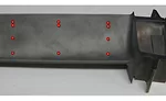 Thickness is measured at different positions on the blades by setting up gates on the front and backwall echoes. 