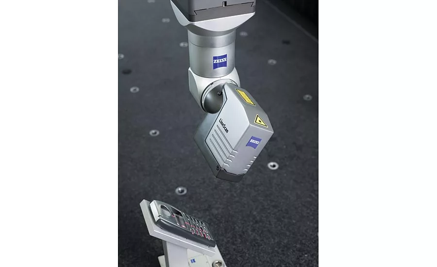 Softer materials are measured optically on the CMM using various forms of light. 