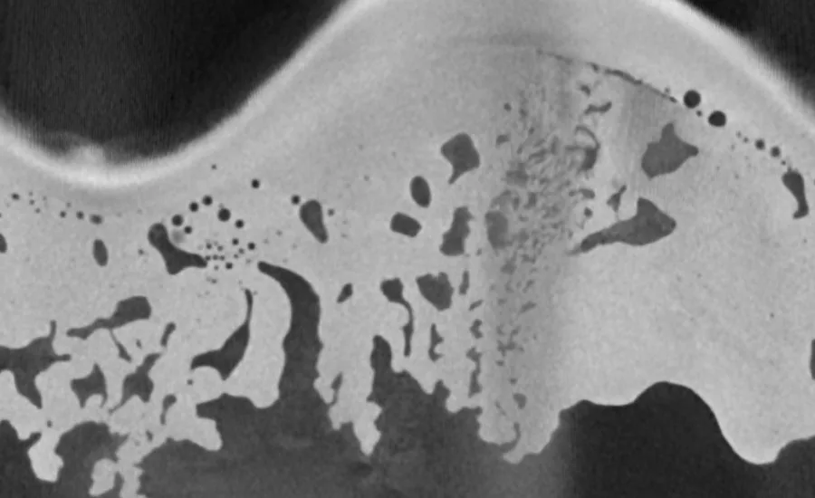 Figure 2. Rolled out CT image of braze joint