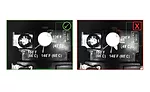 Vision sensor inspection of thermostat with dial set to correct position (left) and wrong position (right). Source: Cognex
