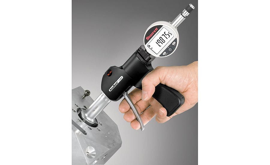 This electronic bore gage offers Bluetooth capability. 
