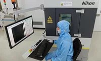 Fiona Lambert operating the Nikon Metrology XT V 160 X-ray inspection system. Fiona Lambert operating the Nikon Metrology XT V 160 X-ray inspection system.