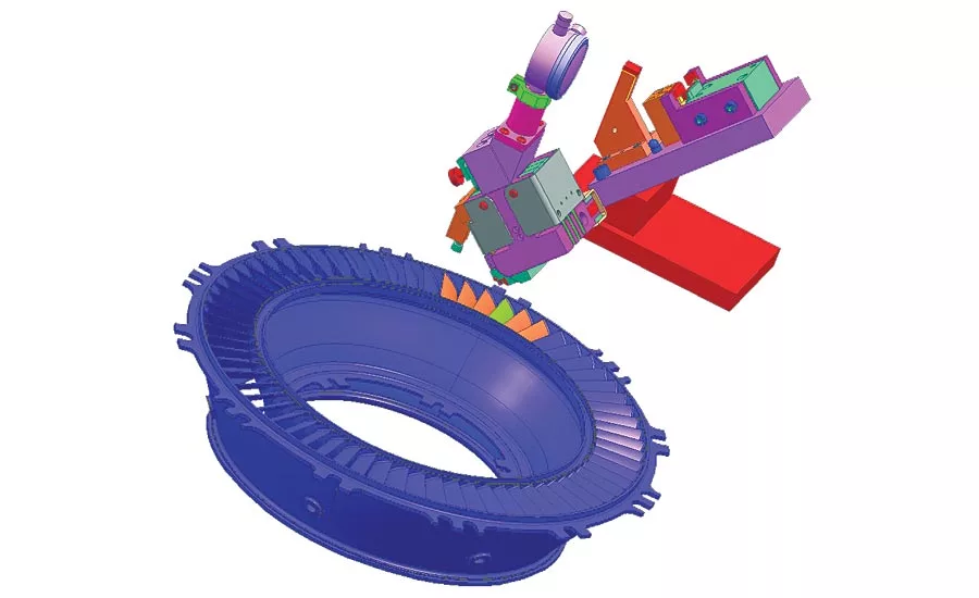 Custom vane gage shown on CAD drawing