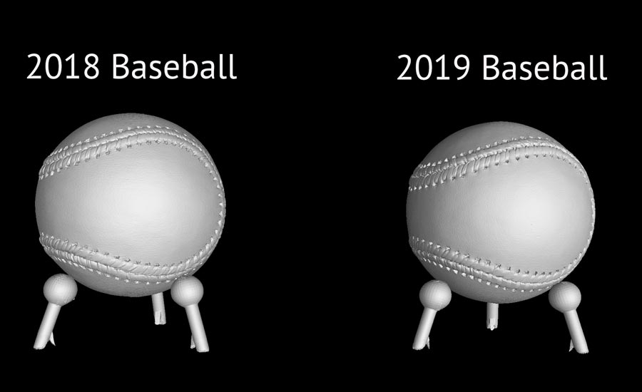 3D scan of two baseballs