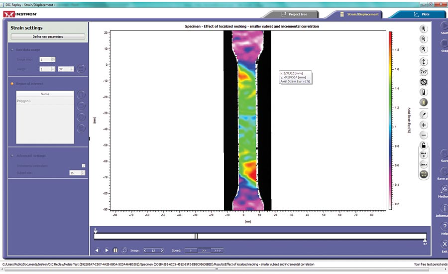screen shot of DIC software program