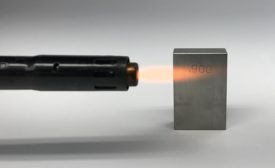 applying heat to a metal block