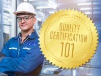 QTY August 2021 Quality 101 Certification Feature Image. Worker Image Source: ultramansk / iStock / Getty Images Plus via Getty Images. Gold Seal Image Source: Glam-Y / iStock / Getty Images Plus via Getty Images.