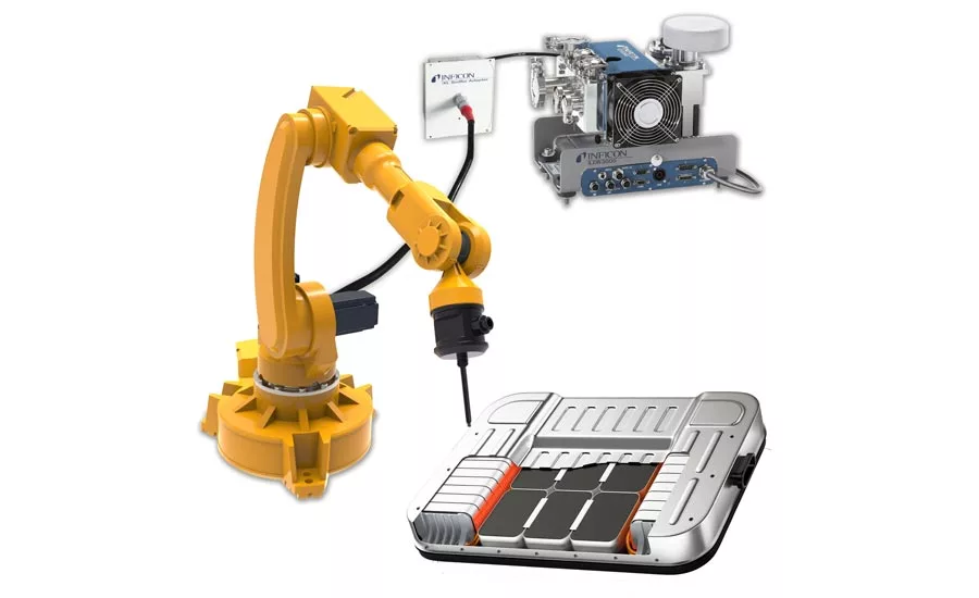 Robot sniffing battery pack with LDS3000-XL. Source: INFICON