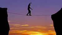 QM 1223 CLMN Lean with Lazarus feature image QM 1223 CLMN Lean with Lazarus. Image of tightrope walker with sunset.