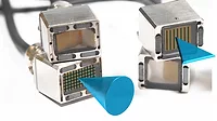 NDT April 2024 Ultrasonics: Linear phased array (right) and matrix phased array (left) NDT April 2024 Ultrasonics: Linear phased array (right) allows 2D scanning in one direction while matrix phased array (left) enables 3D scanning in all directions
