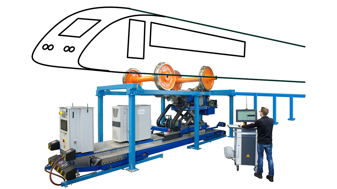 NDT April 2024 Ultrasonics: Under-car rail wheel inspection illustration