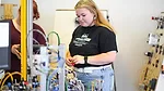 04 QM 0124 Lara Threet Column Industrial Technology Program. Two students in a project-based classroom.