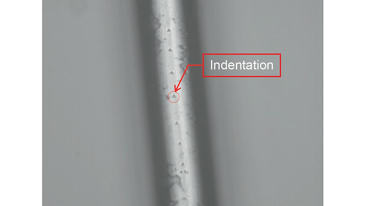 Test & Inspection Feature Figure 6: Indentation in Stainless steel