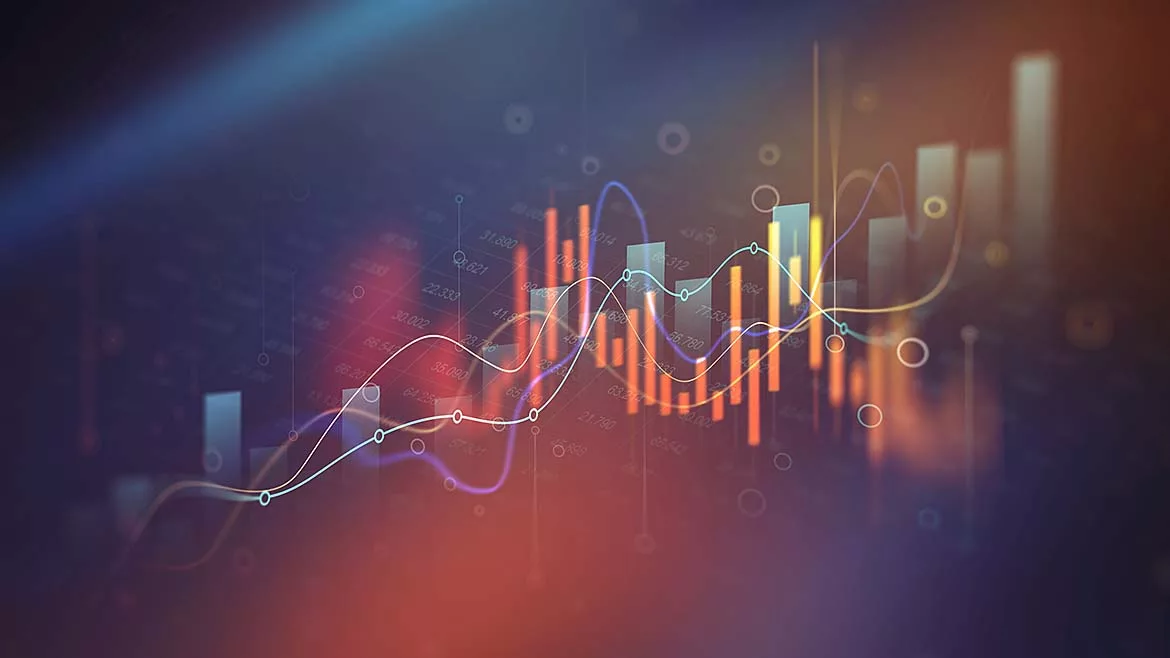 Business growth graph chart and development graph profit and investment data in background.