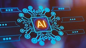 Artificial intelligence and machine learning concept.