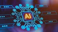 Artificial intelligence and machine learning concept.