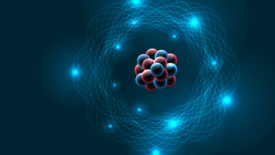 Vector illustration of Model of Abstract Atom Structure.