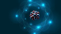 Vector illustration of Model of Abstract Atom Structure.