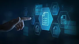 Compliance rules and law regulation policy on virtual screen, checkbox lists, compliance concept