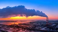 Greenhouse gas emissions. Greenhouse gas emissions. Pollution of factories. Dirty air over the city. Negative impact on human health.