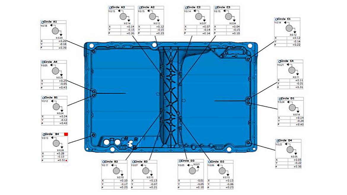 EV Battery Tray Data Hole Positions