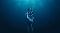 Drowning hand underwater Drowning hand underwater