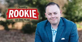 2024 Quality Rookie of the Year Justin Wise 1440x750px banner with "Quality Rookie of the Year" logo inset