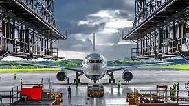 Airplane ready for maintenance