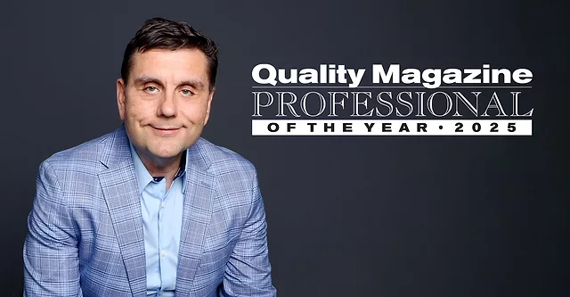 1440x750 portrait of Ben Tomic with a dark background and the 2025 Quality Professional of the Year logo to the right.