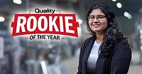 2025 Quality Rookie of the Year, Attrayee Chakraborty 2025 Quality Rookie of the Year, Attrayee Chakraborty with the Rookie of the Year logo and a blurred background.