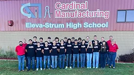 Group photo of students at Cardinal Manufacturing At Eleva-Strum High School.