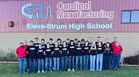 Group photo of students at Cardinal Manufacturing At Eleva-Strum High School.