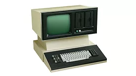 Old School computer on a white background.