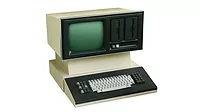 Old School computer on a white background.