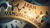 Lean Manufacturing Concept. Golden Gears. 3D Illustration