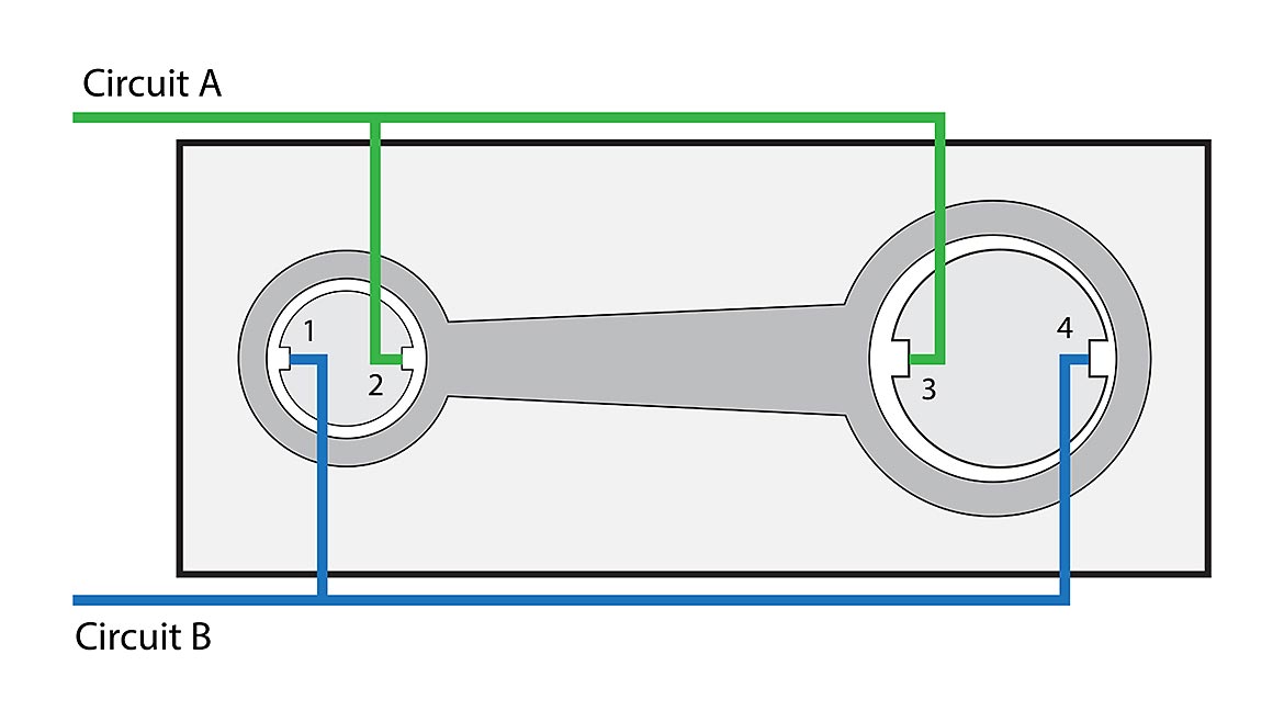 Figure 4: The case when the center-to-center distance is two units shorter than the design.