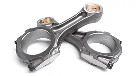 Two connecting rods on a white background.