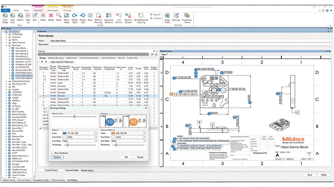 Automated OCR ballooning screen